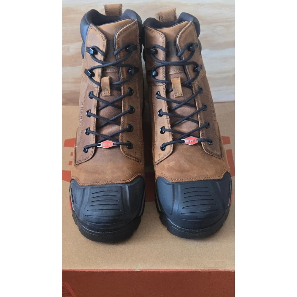BRUNT The Perkins Waterproof Comp Toe 6in Work Boots Mens 14 Brown ASTM F2413-24